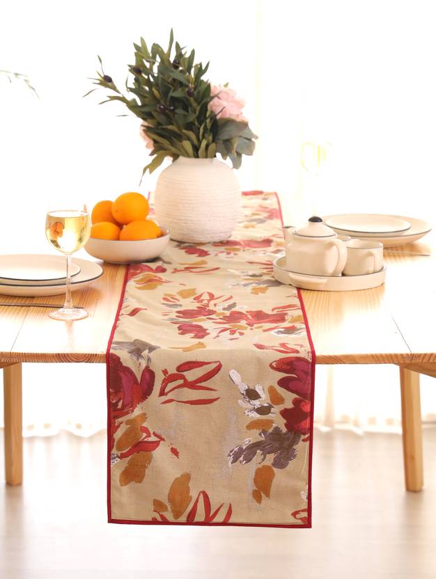 BILBERRY Furnishing By Preeti Grover Maroon 13 cm Table Runner