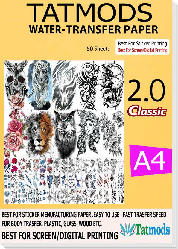 TATMODS Waterslide Decal Paper Classic 2.0 INKJET CLEAR 50 Sheets, A4