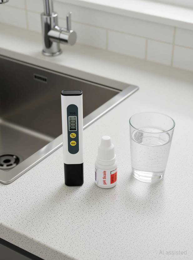 AMPEREUS TDS Meter and pH Drop for TDS Testing and pH Testing, Multi-Purpose Pen TDS and pH Test, Pen Type TDS Meter and pH drop Bottle for all Purpose. Digital TDS Meter