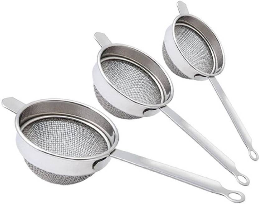 BLLUEX Premium stainless steel tea strainer pack of 3 Sieve