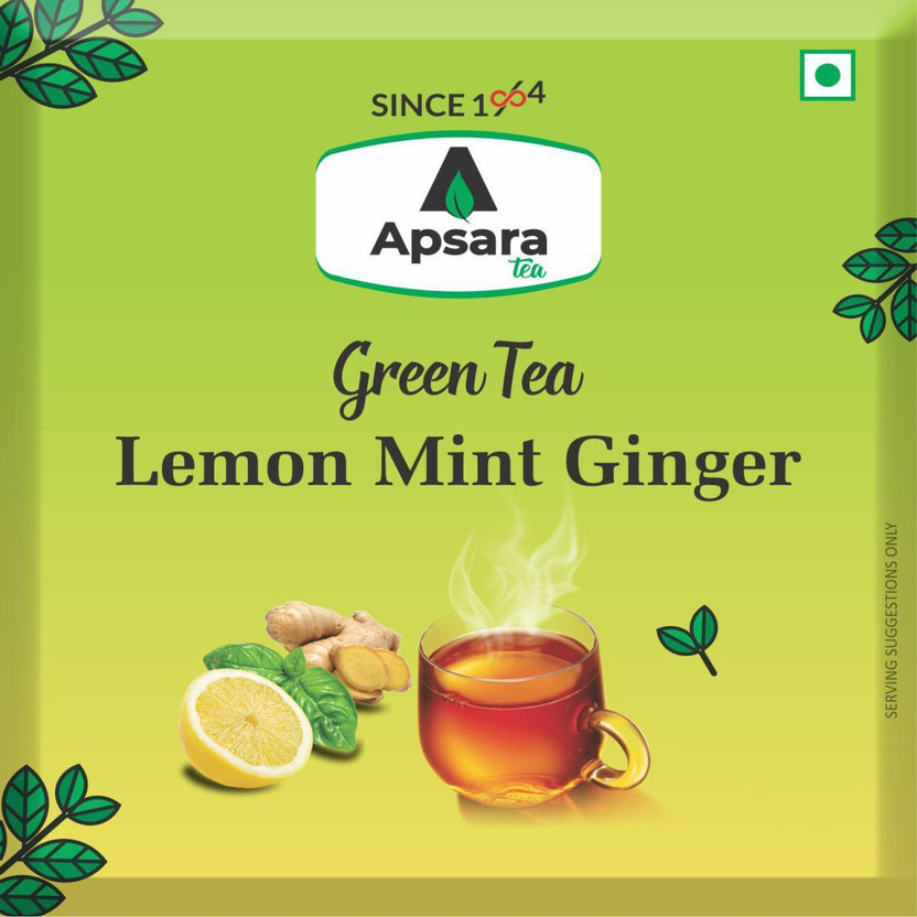 Apsara tea Lemon Mint Ginger Green Tea 50 Tea bags ( 25 Tea bags