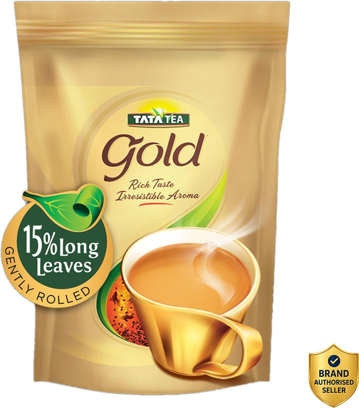 Tata Tea Gold Black Tea with Gently Rolled Aromatic Long Leaves