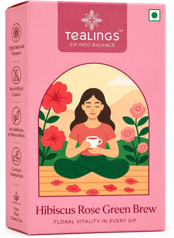 tealings Hibiscus Rose Green Brew_25 Tea Bags Green Tea Pouch