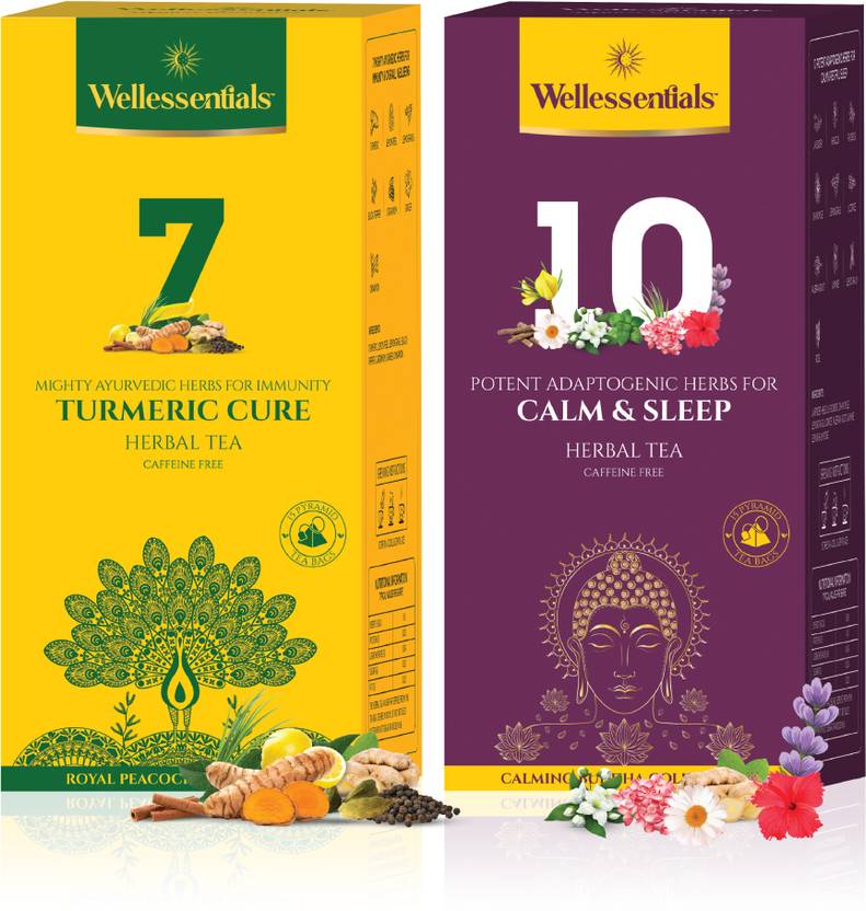 Wellessentials Combo Cure & Sleep Herbal Tea Box Price in India Buy