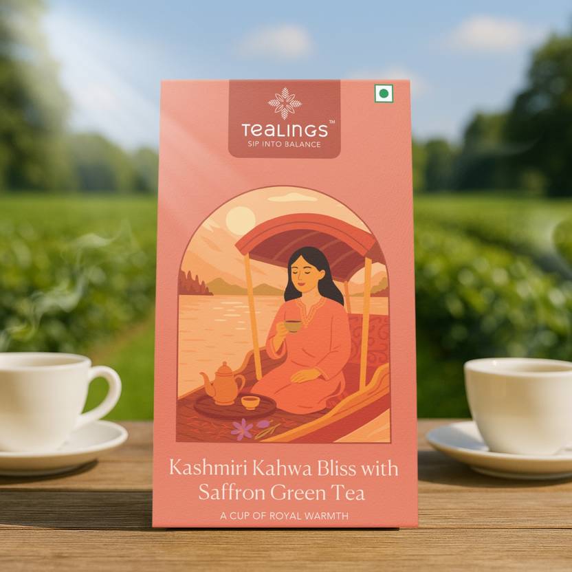 tealings Kashmiri Kahwa_25 Tea Bags Green Tea Pouch