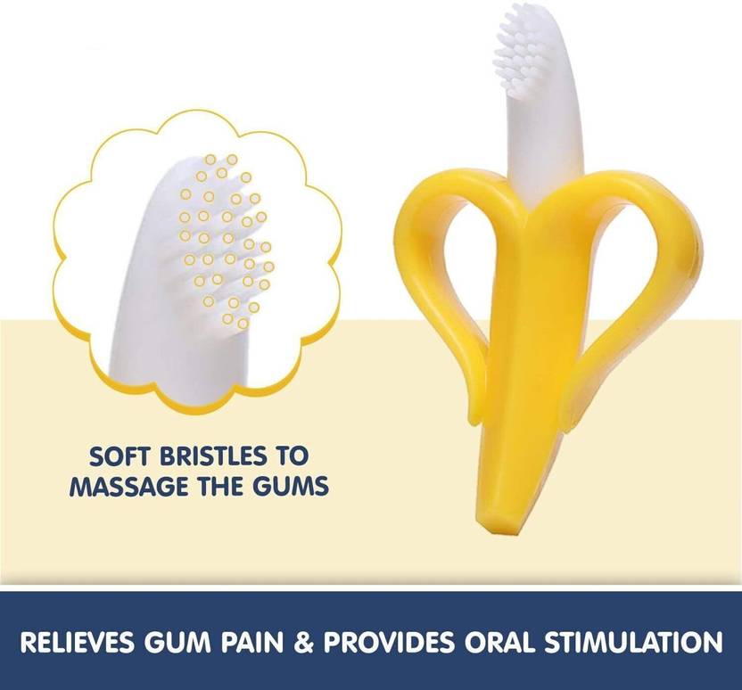 Baben Banana Silicone Baby Teether & Toothbrush Teether Teether