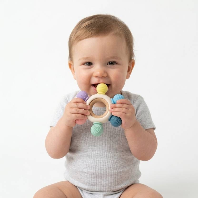 Luxella Soft Silicone Baby Teether Toy for Chewing, Gum Soothing & Sensory Play Teether