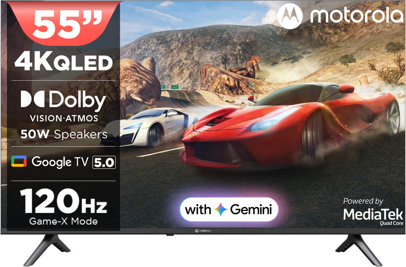 Motorola 139 7 Cm 55 Inch Qled Ultra Hd 4k Smart Google Tv 2025