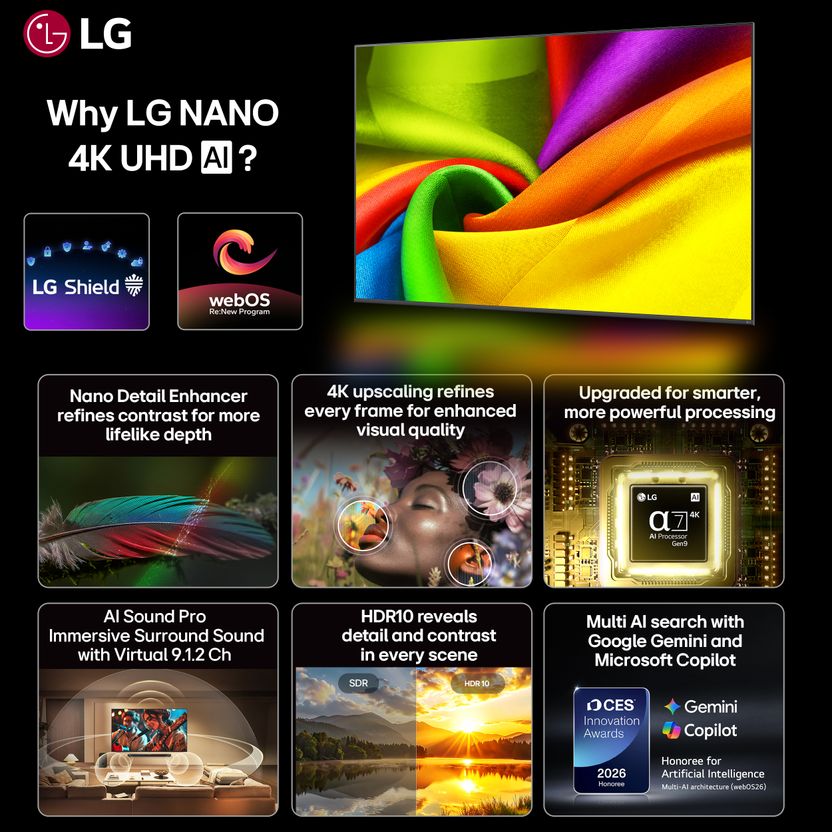 LG AI NU87 65 inch 4K LED Smart TV - Image 2