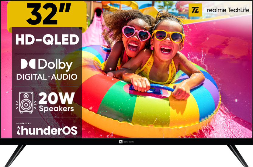 Realme Techlife 80 Cm 32 Inch Qled Hd Ready Smart Android Tv