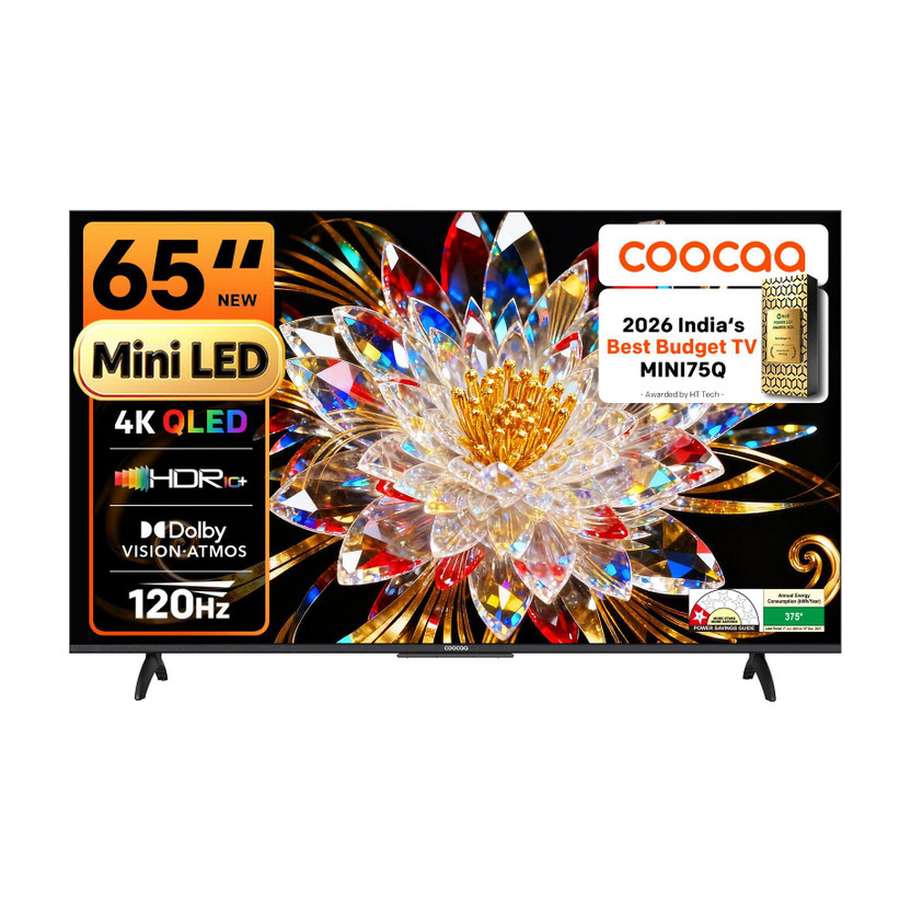 Click to enlarge Coocaa 164 cm (65 inch) Ultra HD (4K) Mini LED Smart Google TV with Local Dimming -2025 Edition | Dolby Vision & Dolby Atmos | HDR 10+ | Filmmaker Mode | 120Hz Game Accelerator | ALLM & MEMC | Wide Colour Gamut | 36W Sound | 32 GB Storage Online at b