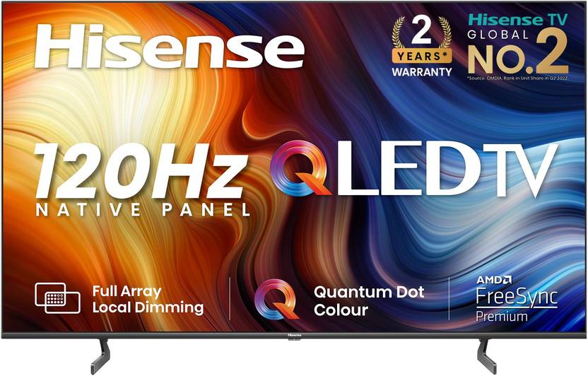 Hisense U7H 139 cm (55 inch) QLED Ultra HD (4K) Smart VIDAA TV with ...
