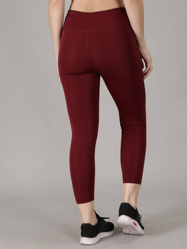 Solid Women Maroon Tights