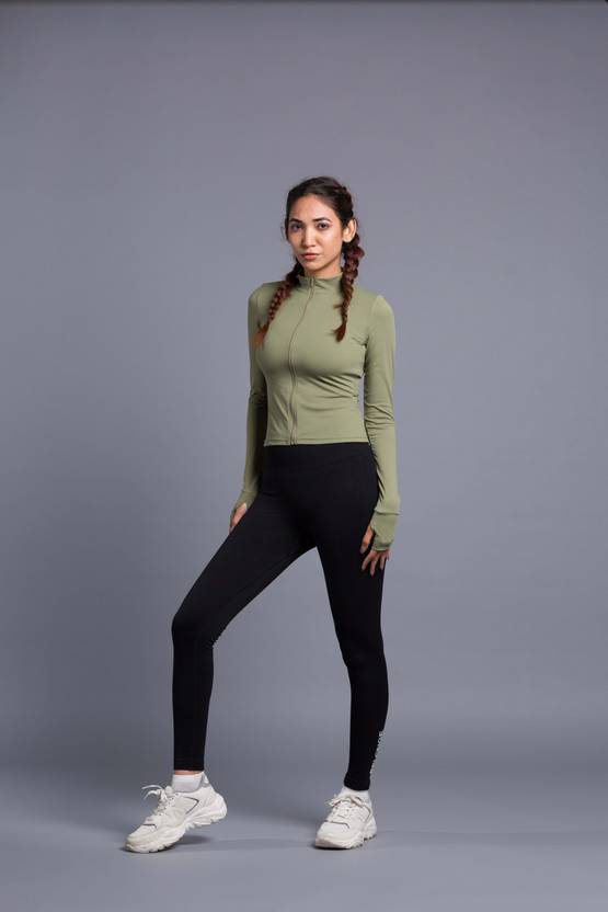 belonge Solid Women Green Tights