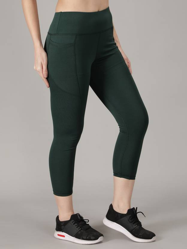 Solid Women Dark Green Tights