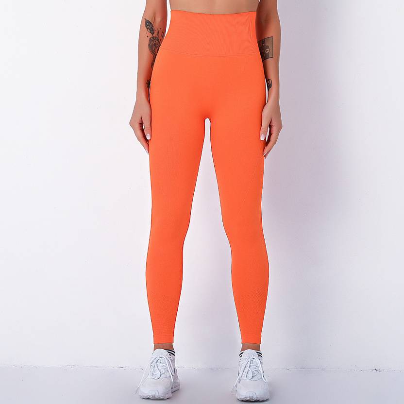 belonge Solid Women Orange Tights