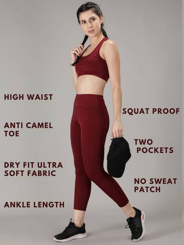 Solid Women Maroon Tights