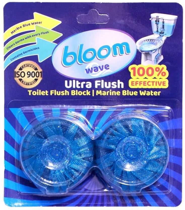 ASKAB Ultra Flush Bloom Toilet Cleaner Tablets Pack of 2 Blue Tabs Floral Block Toilet Cleaner