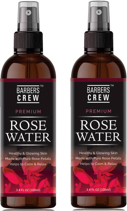 Barbers Crew Premium Rose Water/Toner For Skin Fairness & Glowing-2-Bottle- Face Wash