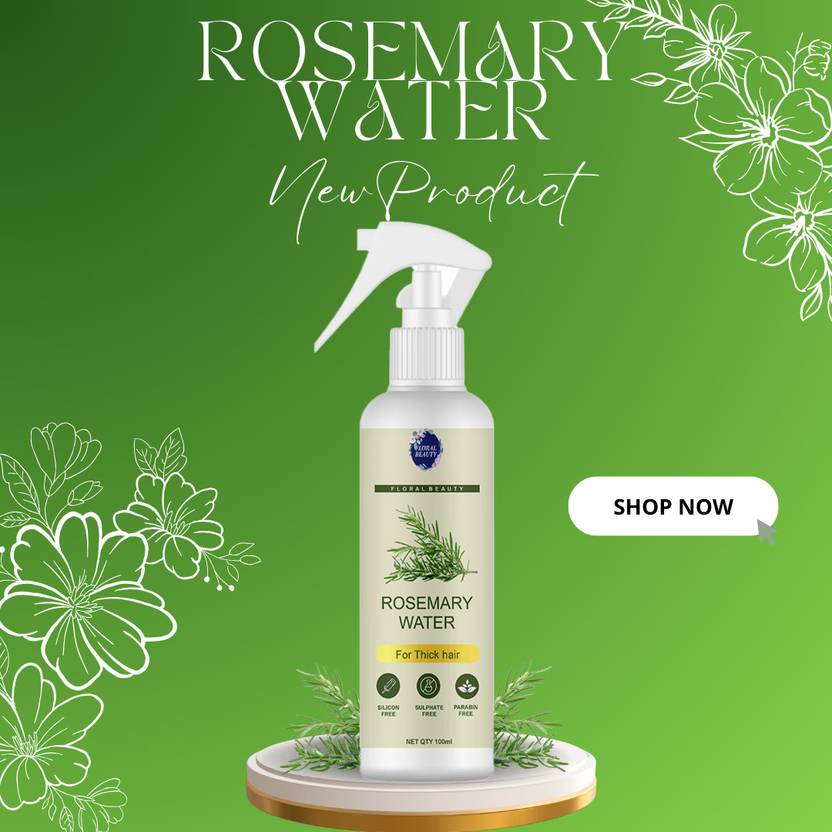 FLORAL BEAUTY ROSEMARY FACE WATER FB BOTTLE | SPRAY FOR THICK HAIR GROWTH Men & Women
