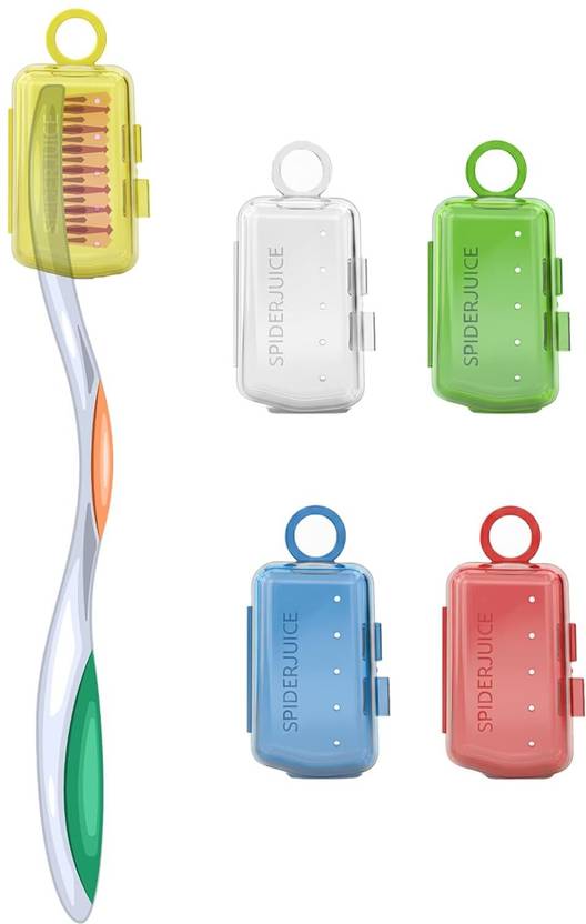 H&M Store 5Pc Hygienic Portable Toothbrush Head Covers, Storage Caps with Hanging Loop Toothbrush Case