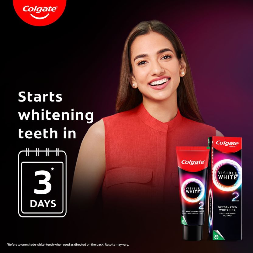 Colgate Visible White O2 Teeth Whitening Toothpaste - Peppermint, 50 g - Image 2
