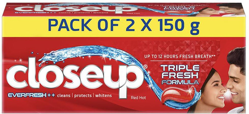 Closeup Everfresh+ Red Hot Gel Toothpaste 150 g (Pack of 2)