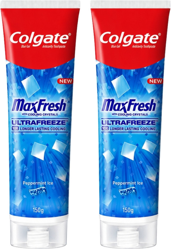 Colgate MaxFresh Peppermint Ice, Combo Pack of 2 x 150g Each