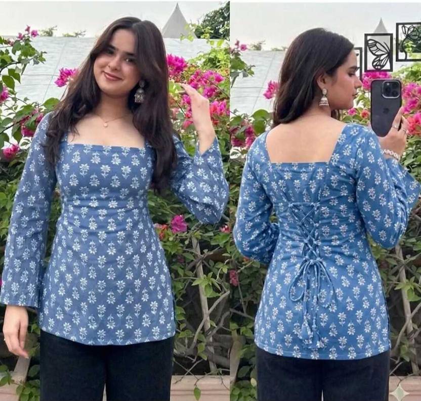 NEW4U Printed Pure Cotton Straight Kurta for Women