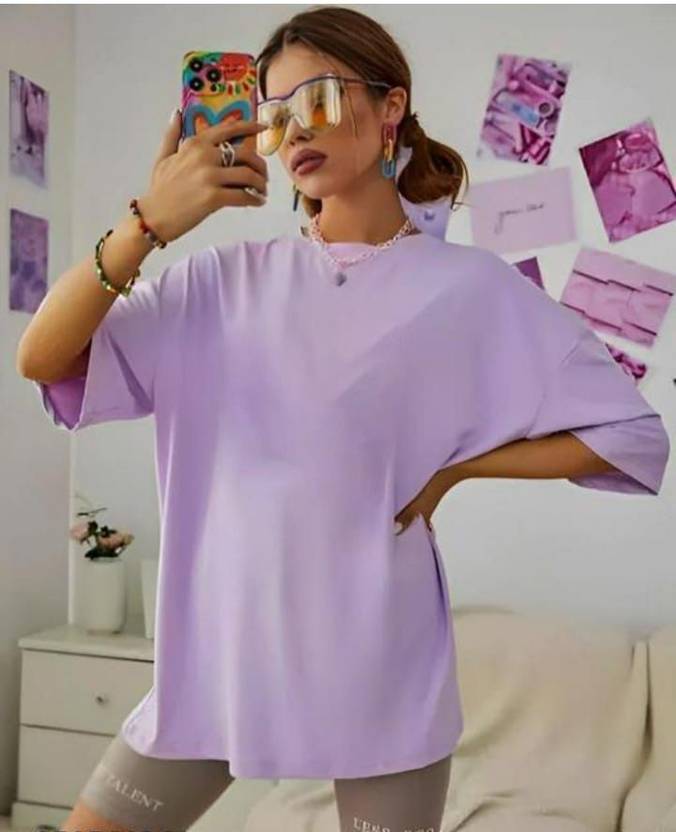Ashkart Casual Regular Sleeves Solid Women Purple Top
