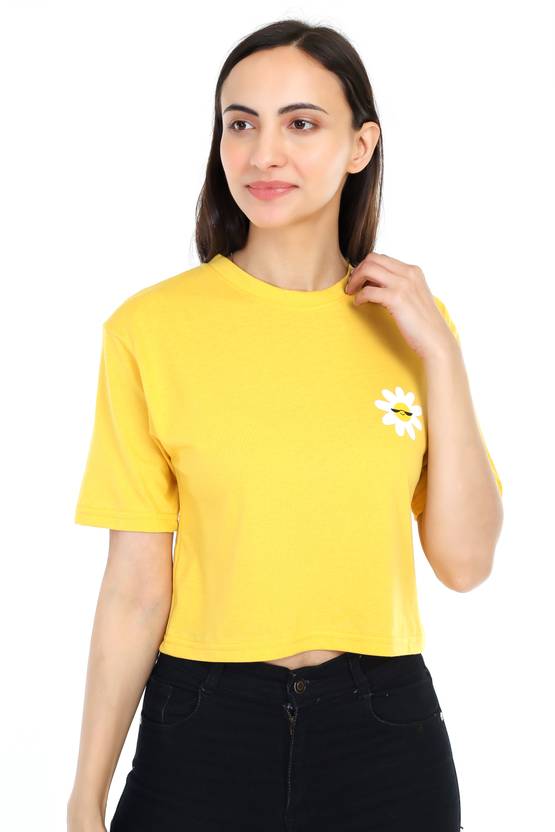 Baawdi Casual Printed Women Yellow Top