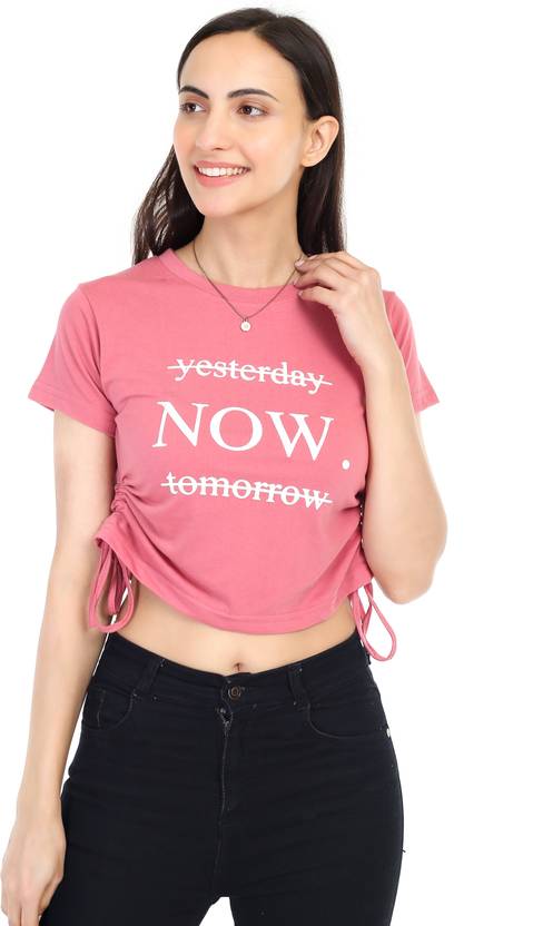 Baawdi Casual Printed Women Pink Top