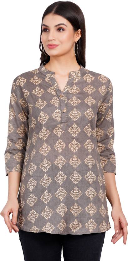 Navlika Printed Pure Cotton, Viscose Rayon Straight Kurta for Women