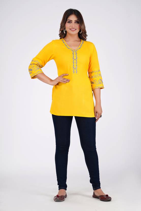 Emica Embroidered Viscose Rayon Straight Kurta for Women