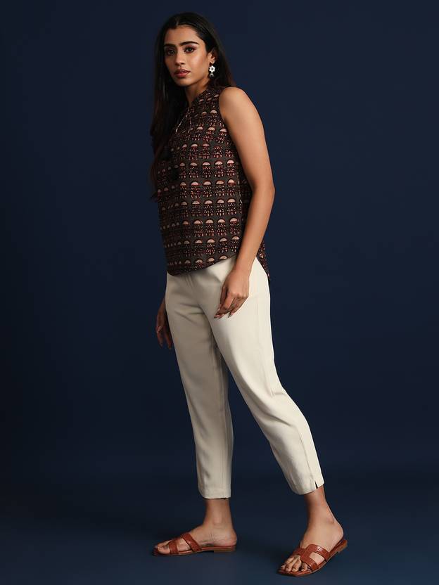 Taavi Casual Sleeveless Printed Women Multicolor Top
