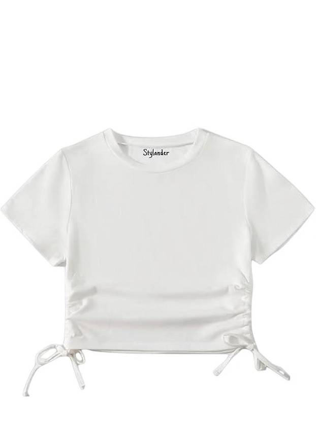 Baawdi Casual Regular Sleeves Solid Women White Top