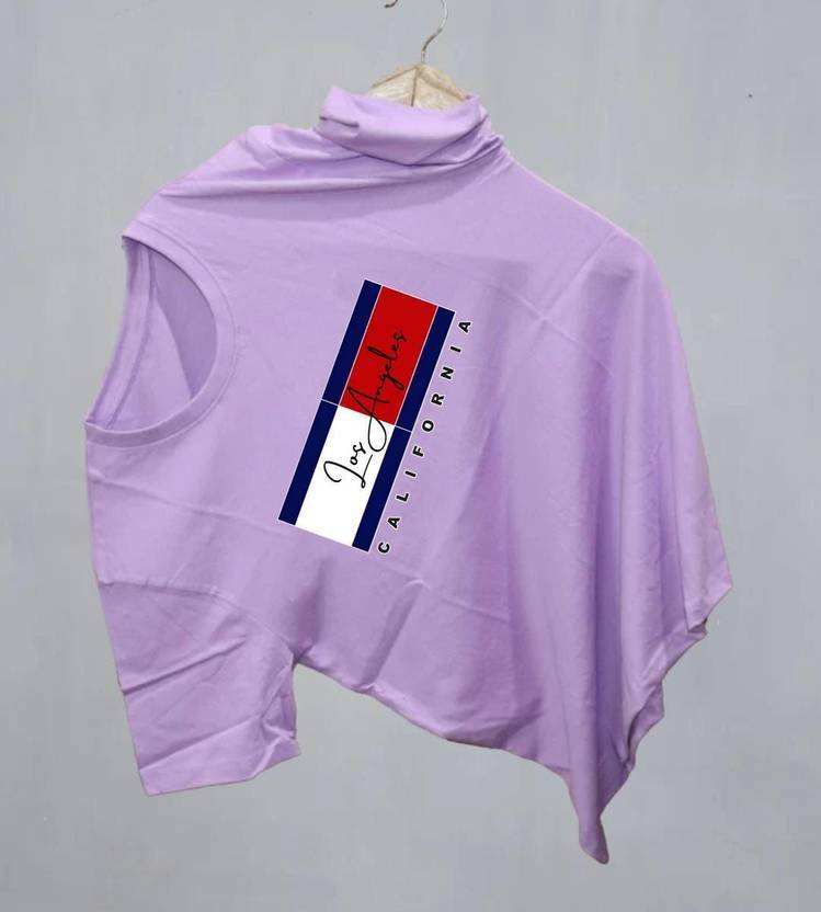 Ashkart Casual Regular Sleeves Graphic Print Women Purple Top