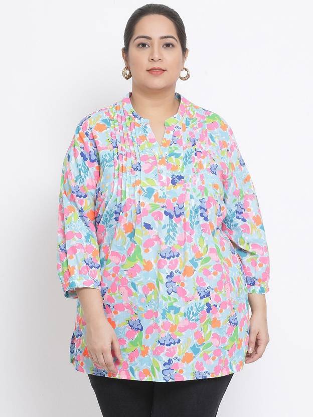 OXOLLOXO Casual Regular Sleeves Printed, Floral Print Women Multicolor Top