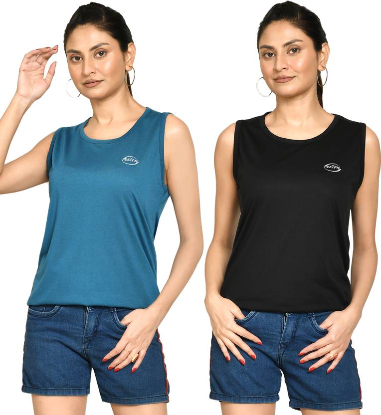 RAPL BHARAT Pack of 2 Casual Sleeveless Solid Women Multicolor Top