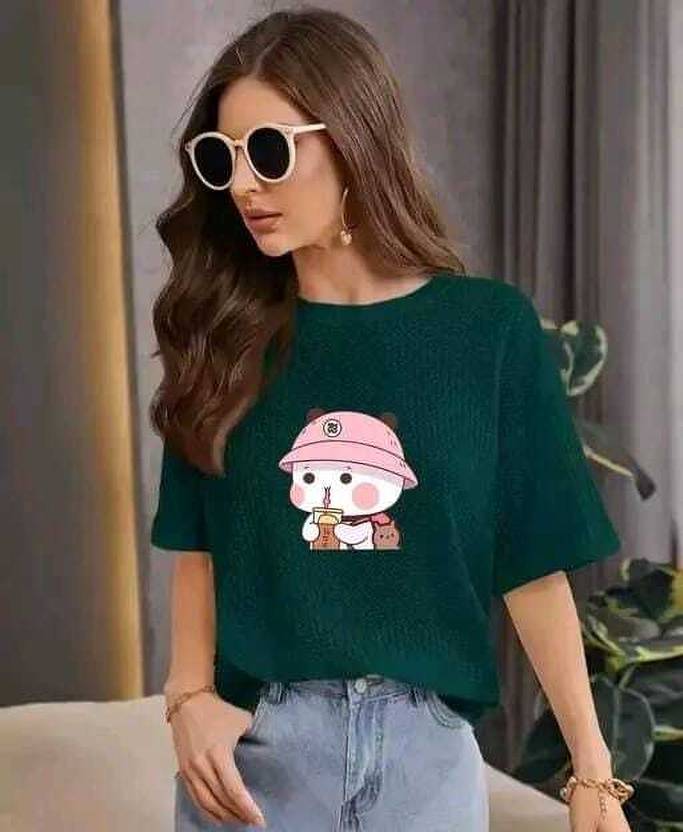 RKK Collection Casual Regular Sleeves Graphic Print, Printed Women Green Top
