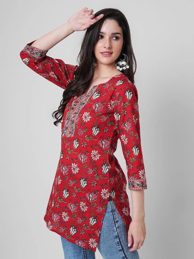 Janakdulari fashion Casual Regular Sleeves Printed Women Multicolor Top