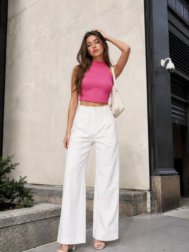 STREET9 Casual Sleeveless Solid Women Pink Top