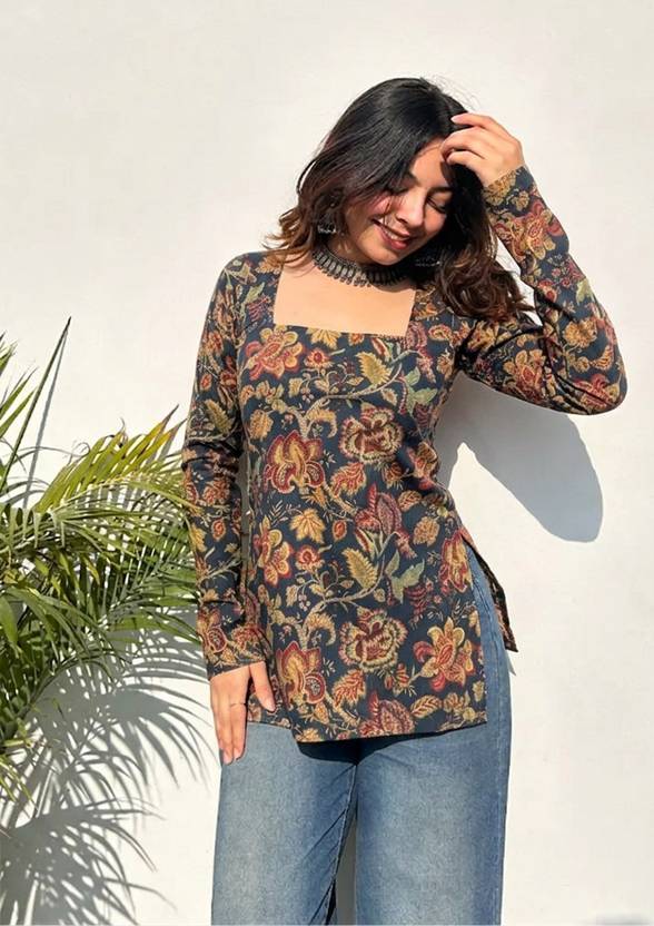 VRAJRANI TRENDS Casual Regular Sleeves Printed Women Red Top