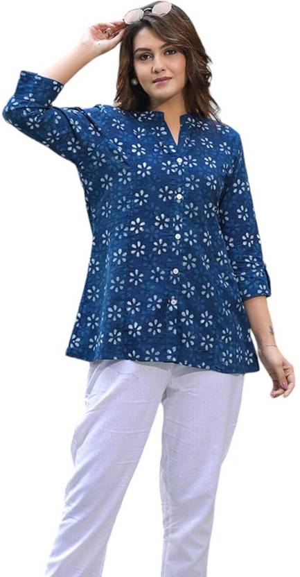 Aravalii Printed Cotton Blend Straight Kurta for Women