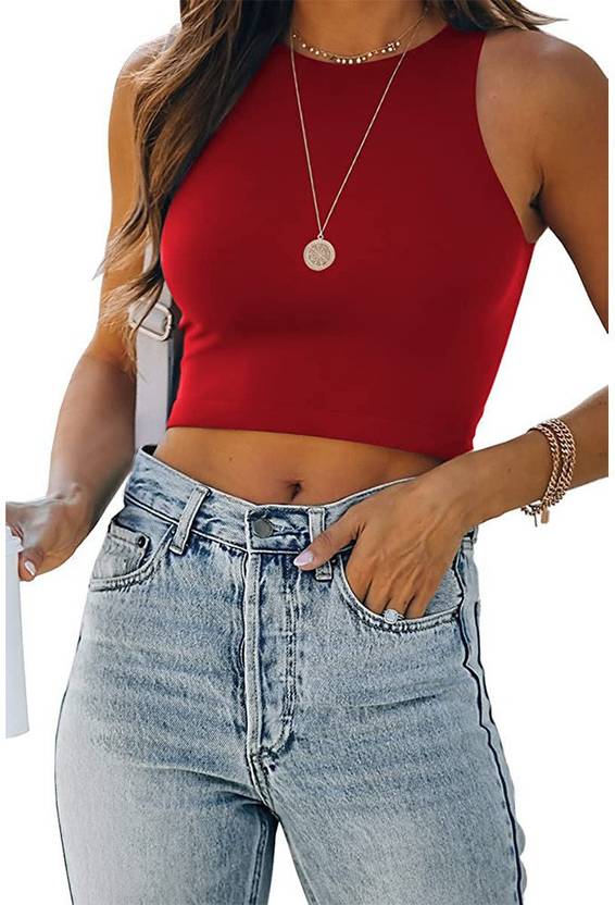BoStreet Casual Solid Women Red Top