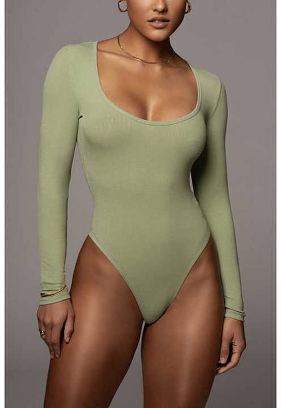 ZEROZABAR Casual Regular Sleeves Solid Women Green Top