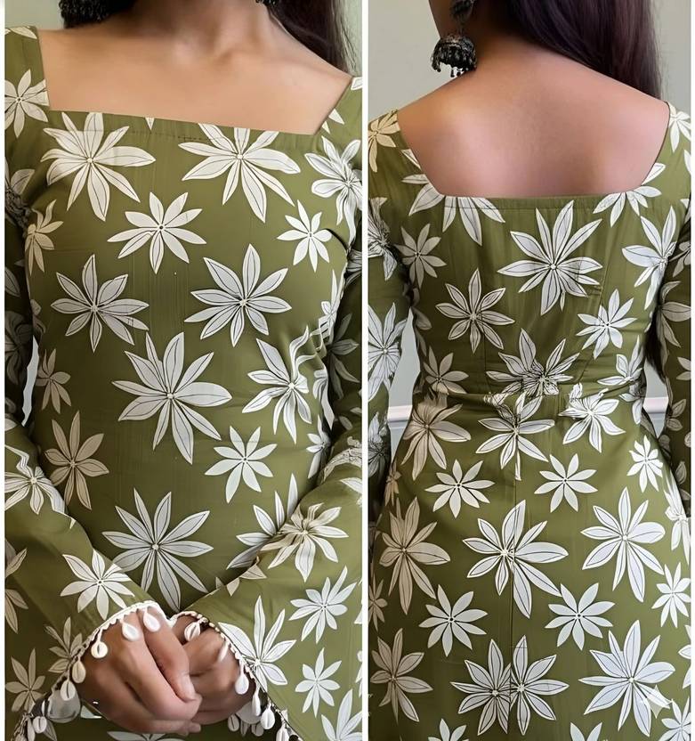 Andheriyas Collection Casual Bell Sleeves Floral Print Women Green Top