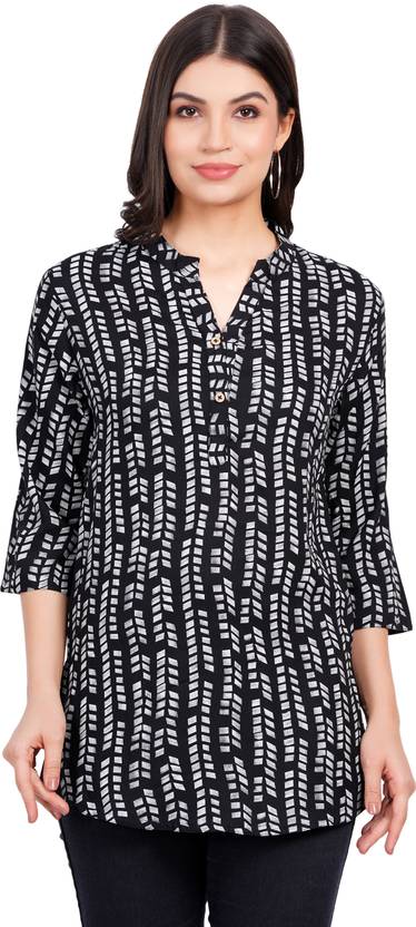 Navlika Printed Pure Cotton, Viscose Rayon Straight Kurta for Women