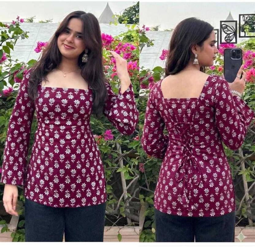 NEW4U Printed Pure Cotton Straight Kurta for Women
