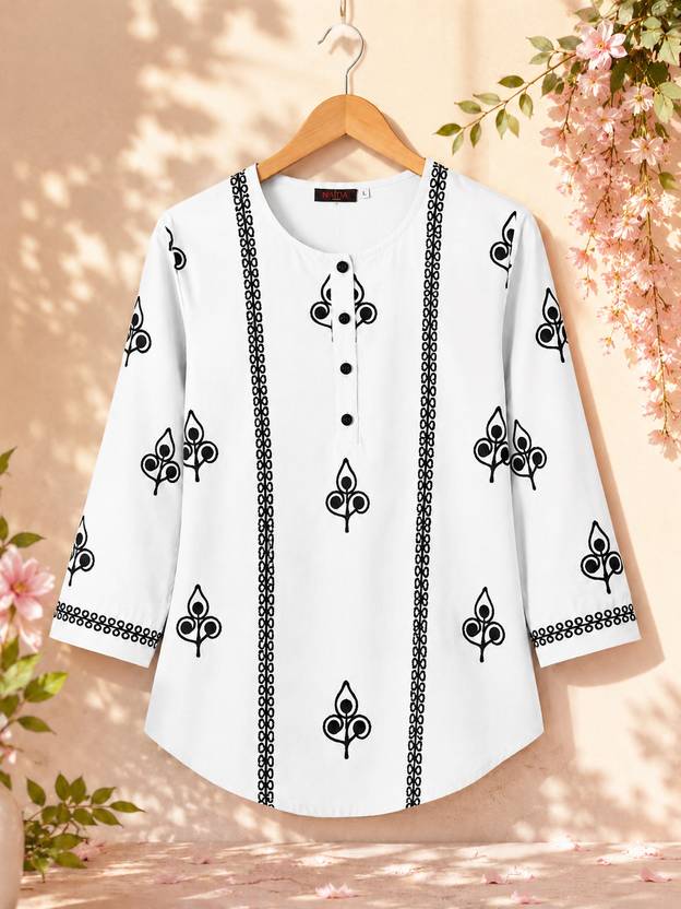BlueKart Casual Embroidered, Ethnic Motifs Women White Top